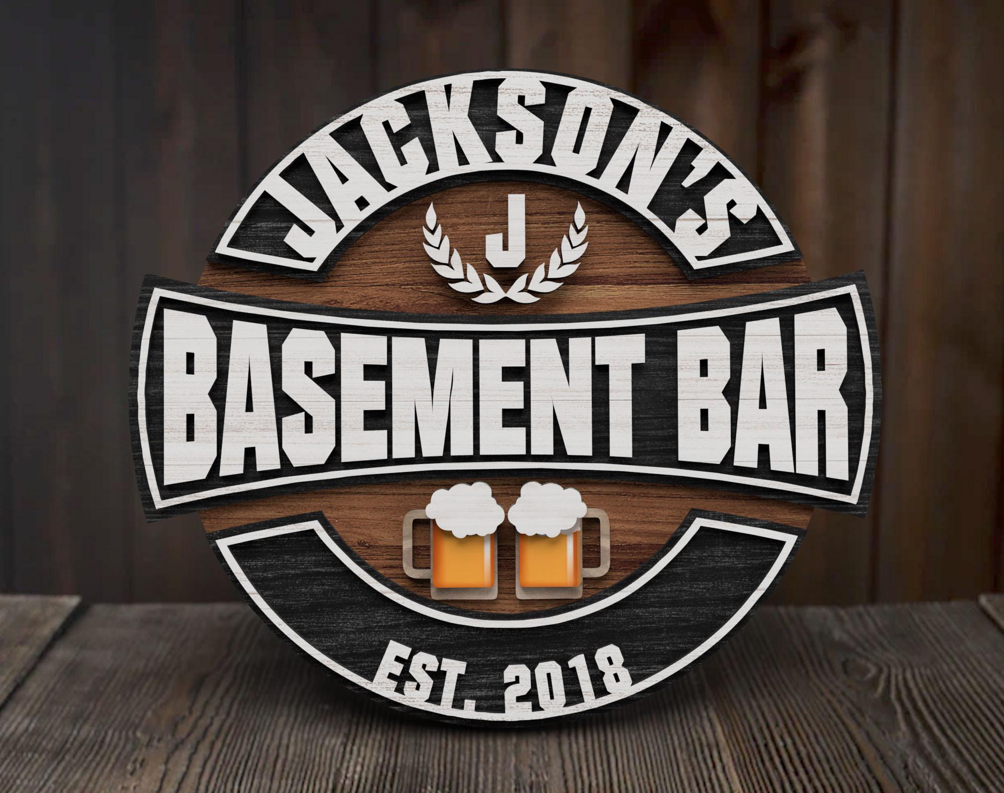 Personalized Bar Sign, Round Wooden Sign, Custom Wood Sign, Home Bar ...