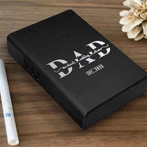 Portasigarette personalizzato con incisione laser, regalo per fumatori, scatola per sigarette personalizzata, portasigarette in metallo, regalo per papà