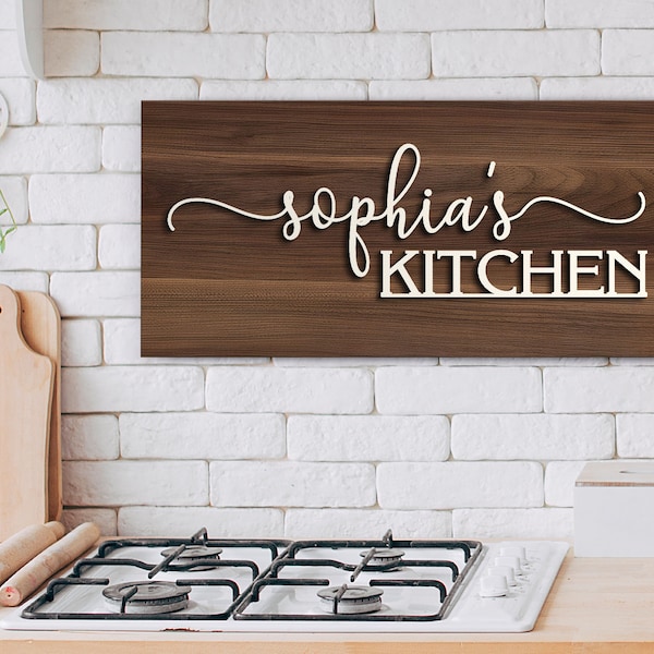 Personalized Kitchen Sign, Wooden Sign Gift, Custom Wood Sign, Personalized Wood Sign, Kitchen Decor, Rustic Home Decor, Wall Decor