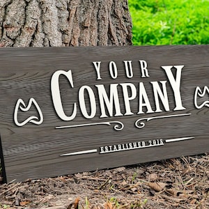Personalized Wooden Logo Sign, Wooden Sign,  Custom Wood Company Sign, Business Commerical Signage, Shop Logo Sign, Laser Cut Logo Sign