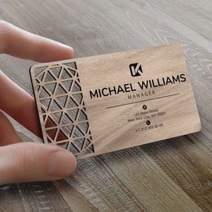 Personalized Wood Laser Cut Business Card, Custom Wooden Business Card, Personal Card, Busineess Card with Logo, Laser Cut Wood Card