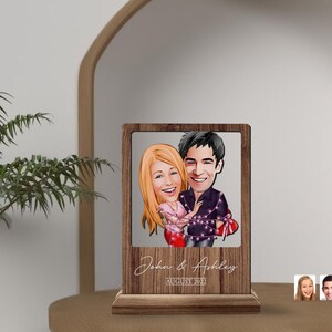Personalisierte Holz handgemachte 3D Cartoon Named Liebhaber Paar Platte Schmuckstück, Benutzerdefinierte Cartoon Portrait, Valentinstag Geschenk, Wohnkultur, Holz Kunst