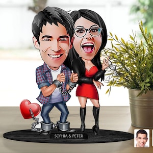 Personalisierter 3D-Karikaturliebhaber aus Holz - Paarfigur-Schmuckstück, benutzerdefiniertes Karikaturporträt, Geburtstagsgeschenk, Weihnachten, Jubiläumsgeschenk
