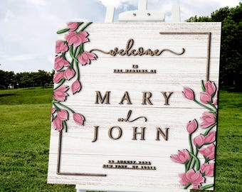 Personalised 3D Wood Welcome Wedding Sign, Rustic Welcome Sign, Wedding Poster, Wood Wedding Decor, Bridal Shower Welcome Sign, Wedding Gift