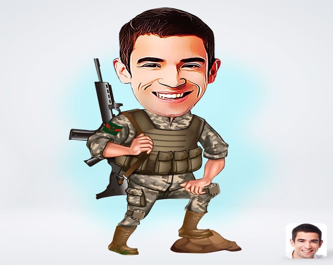 Personalized Solider Drawing / Soldier Cartoon Drawing / Etsy