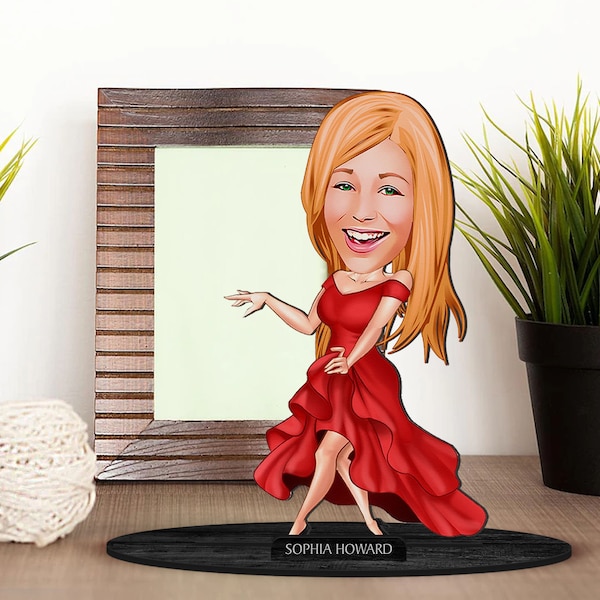 Personalized 3D Wooden Cartooned Model Figurine Trinket, Custom Cartoon Portrait, Birthday Gift, Christmas Gift, Anniversary Gift
