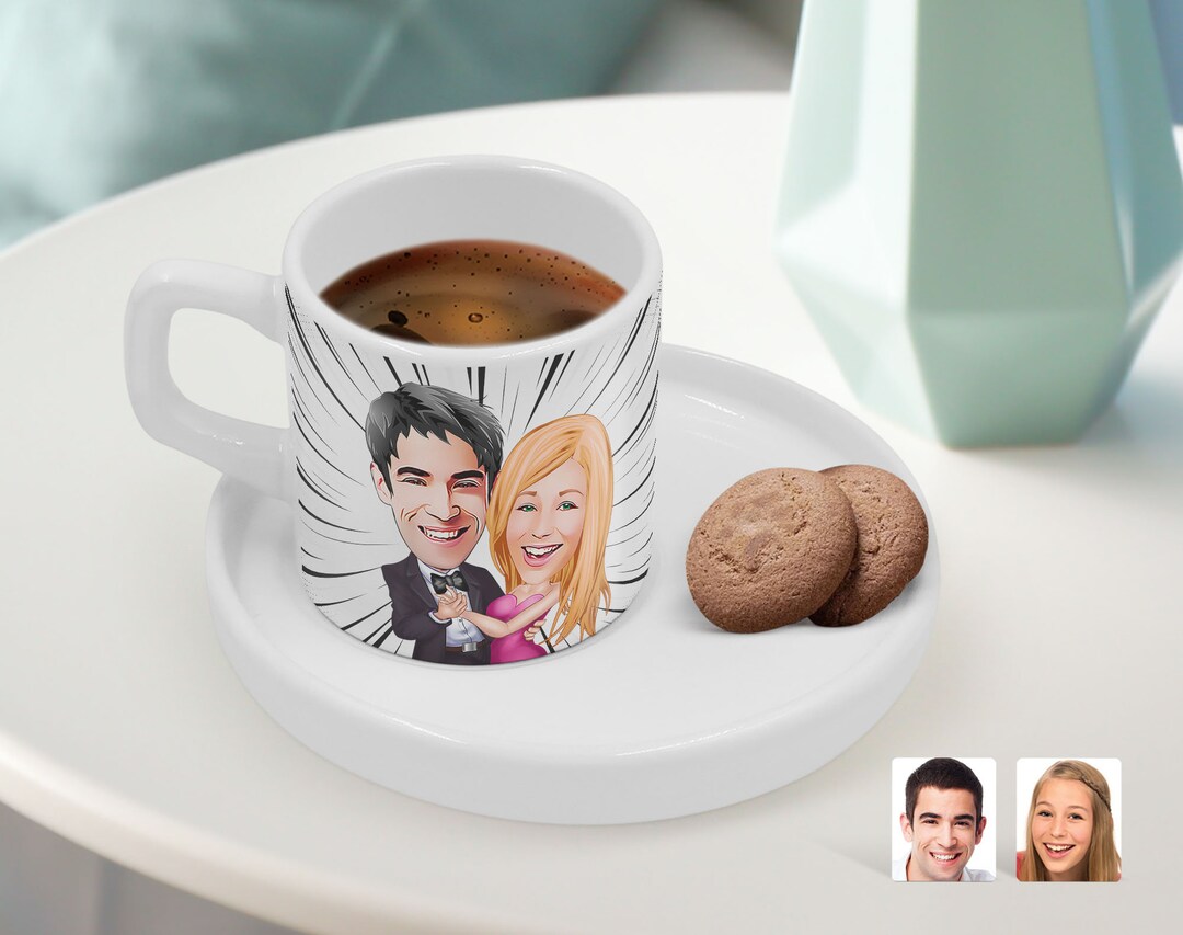 Personalized Espresso Cup Turkish Coffee Cup With Cartoon Etsy