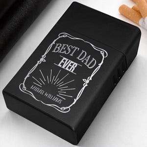 Portasigarette personalizzato con incisione laser, regalo per fumatori, scatola per sigarette personalizzata, portasigarette in metallo, regalo per papà