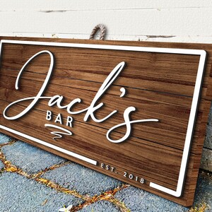Personalized Bar Sign Wooden Sign Gift Custom Wood Sign - Etsy