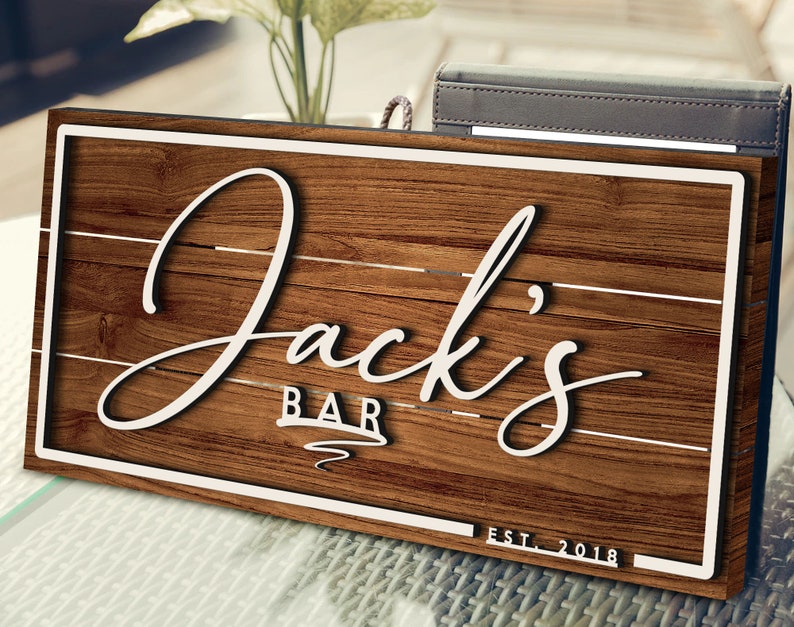 Personalized Bar Sign Wooden Sign Gift Custom Wood Sign - Etsy