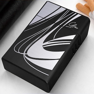 Portasigarette personalizzato con incisione laser, regalo per fumatori, scatola per sigarette personalizzata, portasigarette in metallo, regalo per lui