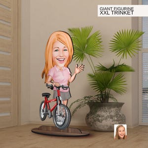 Personalisierte 3D Cartoon Radfahrer Übergroße Figur Schmuckstück, Benutzerdefinierte Karikatur Porträt, Geschenk für Sie, Wohnkultur, Geburtstagsgeschenk