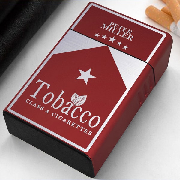 Personalized Laser Engraving Cigarette Holder, Cigarette Case Gift for Smoker, Custom Cigarette Box, Metal Cigarette Case, Gift for Him