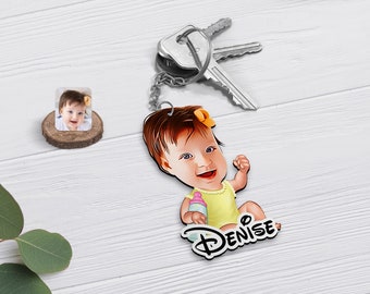 Personalized Little Girl / Child / Baby Girl / Baby / Little Ballerina Cartoon Wooden Keychain