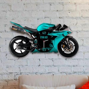 Custom Motorcycle Design Wooden Wall Clock
