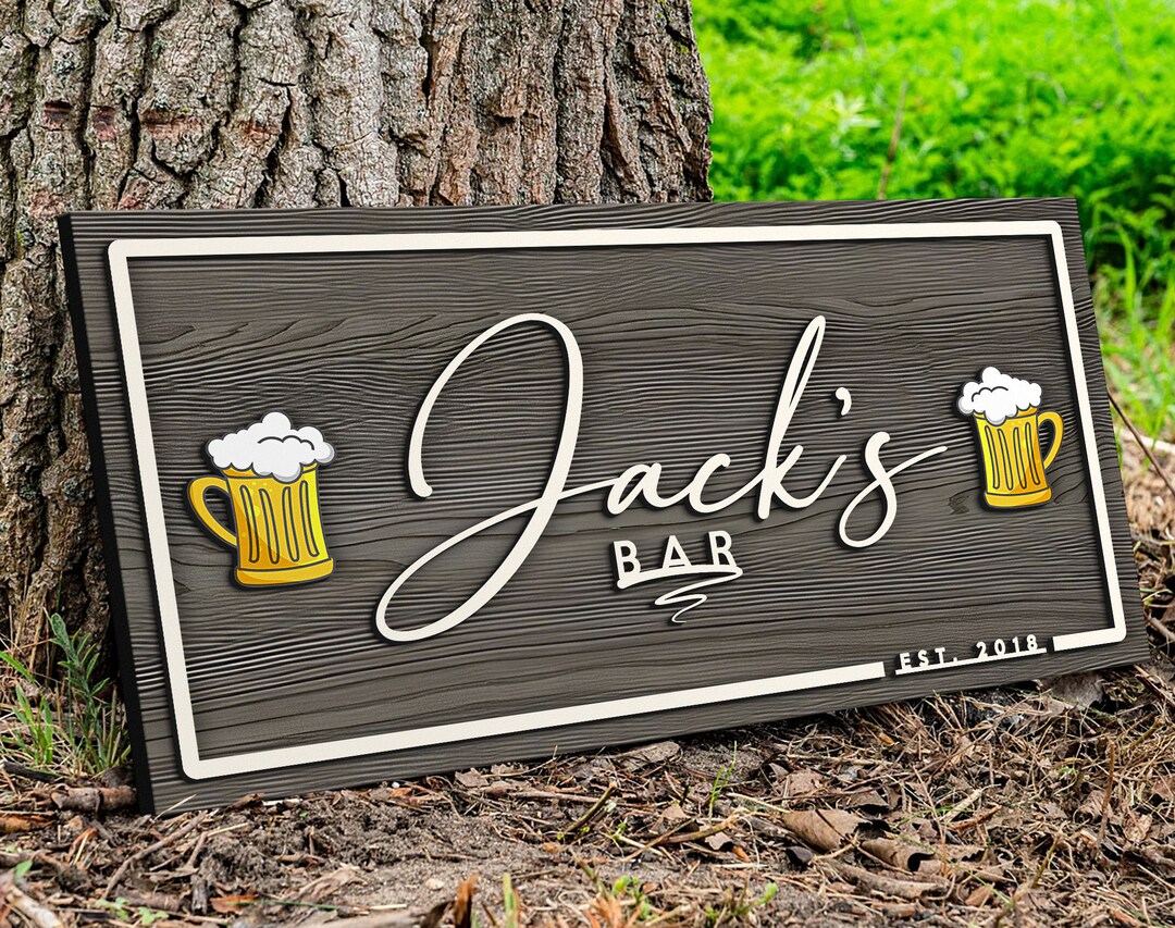 Personalized Wooden Bar Sign, Custom Wood Sign, Personalized Wood Sign ...