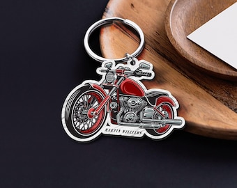 Personalized Motorcyclist Keychain, Motorcycle Keyring, Best Gift for Boyfriend, Custom Biker Key Ring, Gift for Her, Motorcycle Gift