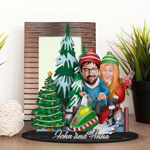 Personalisierte 3-Tier-Familienfigur aus Holz, 3-D, benutzerdefiniertes Cartoon-Noel-Porträt, Holzkunst, Weihnachtsgeschenk, Valentinstagsgeschenk