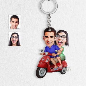 Gepersonaliseerde cartoon aangepaste grote motorfietssleutelhanger, motorfietssleutelhanger, fietssleutelhanger, sport, fietsliefhebber cadeau, gepersonaliseerde sleutelhanger