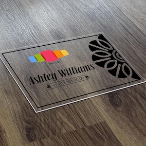 Carte de visite personnalisée en acrylique transparent découpée au laser, Carte personnalisée en acrylique transparent, Carte personnelle, Carte de visite avec logo, Carte découpée au laser