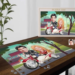 Personalized 1000 pieces Cartoon Jigsaw Puzzle, Custom Jigsaw Puzzle with Cartoon, Large Piece Jigsaw Puzzles For Adults, Gift for Couples