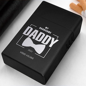 Portasigarette personalizzato con incisione laser, regalo per fumatori, scatola per sigarette personalizzata, portasigarette in metallo, regalo per papà
