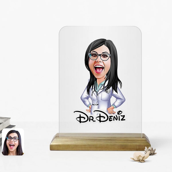 Personalized Doctor / Pharmacist / Realtor / Fitness Sportsman / Waiter / Girl / General Manager / Cartoon Wooden Stand Frame