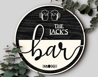 Personalized Bar Sign, Backyard Bar Sign, Custom Wood Sign, Home Bar Sign, Cabin, Man Cave, Pub, Bar Decor, Rustic Home Decor, Basement Bar
