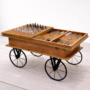 Smart multifunktionellt schack- och backgammonsoffbord bild 8