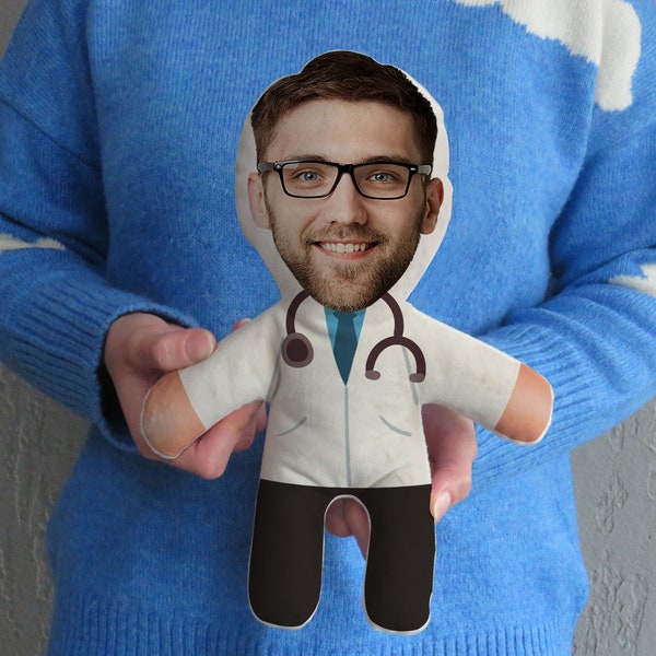 Personalized Doctor Pillow, Personalized Medical Doctor Bobblehead Figures, Doctor Gifts for Him, Personalized Male Doctor Pillow