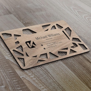 Personalisierte Holz Laser Cut Visitenkarte, benutzerdefinierte Holz Visitenkarte, persönliche Karte, Visitenkarte mit Logo, Laser Cut Holz Karte