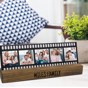 Decorative Wooden Stand With 5 Personalized Photo Filmstrip Message Custom wooden instax stand and photo printing, Real film printing,