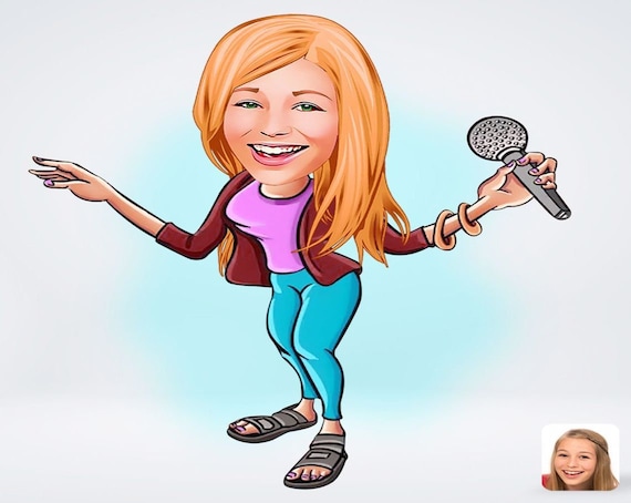 Cartoon Female Singer