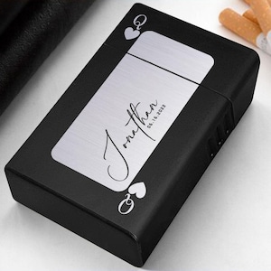 Portasigarette personalizzato con incisione laser, regalo per fumatori, scatola per sigarette personalizzata, portasigarette in metallo, regalo per lui