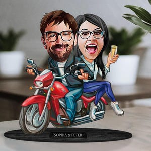 Personalisierter 3D-Karikaturliebhaber aus Holz - Paarfigur-Schmuckstück, benutzerdefiniertes Karikaturporträt, Geburtstagsgeschenk, Weihnachten, Jubiläumsgeschenk