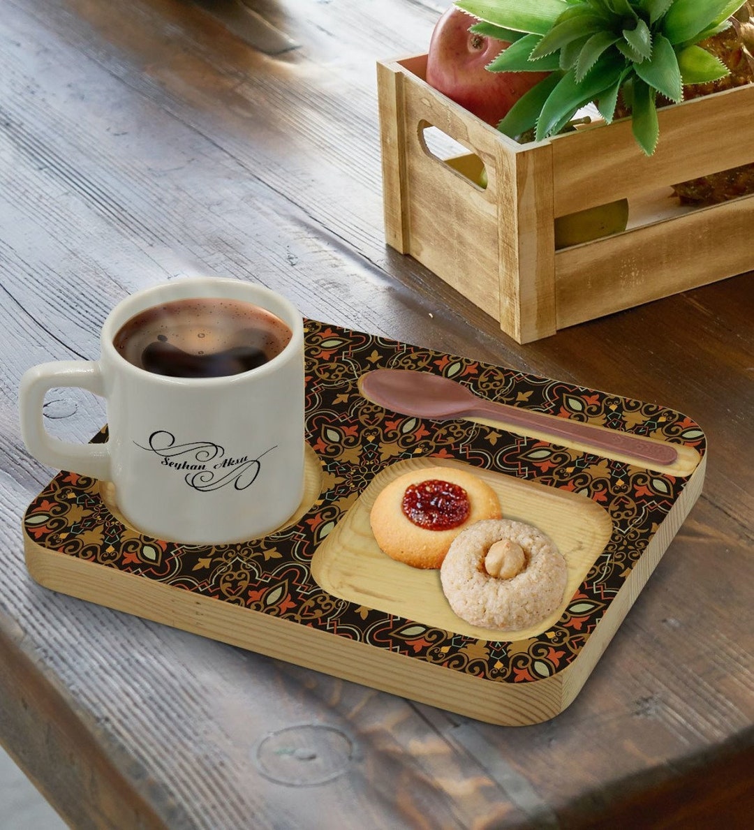Personalized Espresso Cups and Wooden Coaster Turkish Coffee Etsy