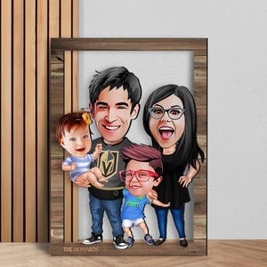 Personalisierte 3D Cartoon Familie Wandkunst, Benutzerdefinierte Cartoon Portrait, Holz Wohnkultur, Geburtstagsgeschenk, Weihnachtsgeschenk, Jubiläumsgeschenk