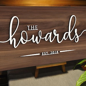 Personalisiertes Hochzeitsgeschenk Nachname hergestellt Zeichen Familienname Zeichen Holzschild Benutzerdefinierte Holzschild Jahrestag Paargeschenk Personalisiertes Zeichen
