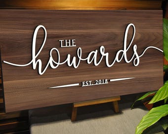Personalized Wedding Gift Last Name Established Sign Family Name Sign Wooden Sign Custom Wood Sign Anniversary Couple Gift Personalized Sign