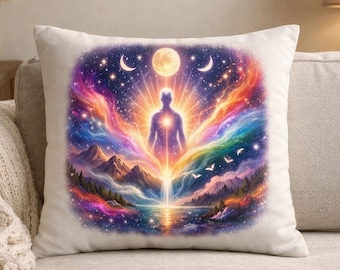 Personalized AI Soul Art Pillow – Custom Spiritual Decorative Cushion – Unique AI Generated Home Decor Gift