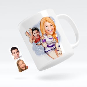 Personalized Lovers / Couples / Valentine's Day Gift Cartoon White Coffee Mug