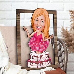 Gepersonaliseerde 3D houten cartoon verjaardag muurkunst, aangepaste cartoon portret, houten woondecoratie, verjaardagscadeau, kerstcadeau, muurdecoratie