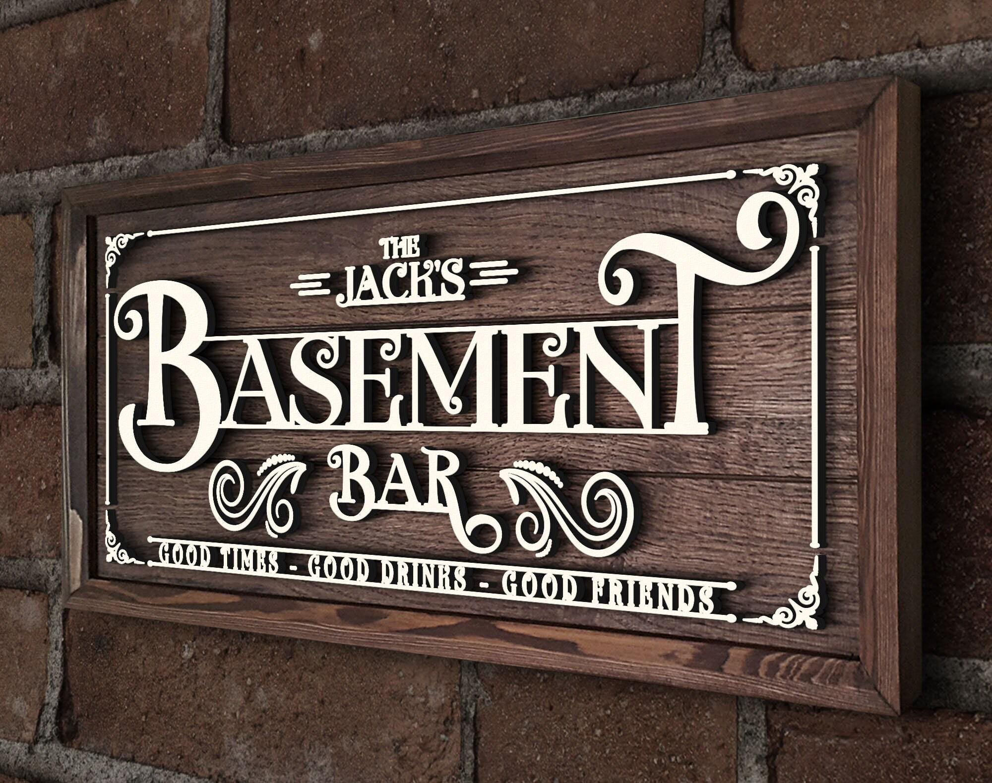 Personalized Handmade Oak Tree Bar Sign, Custom Wood Bar Sign, Bar and ...