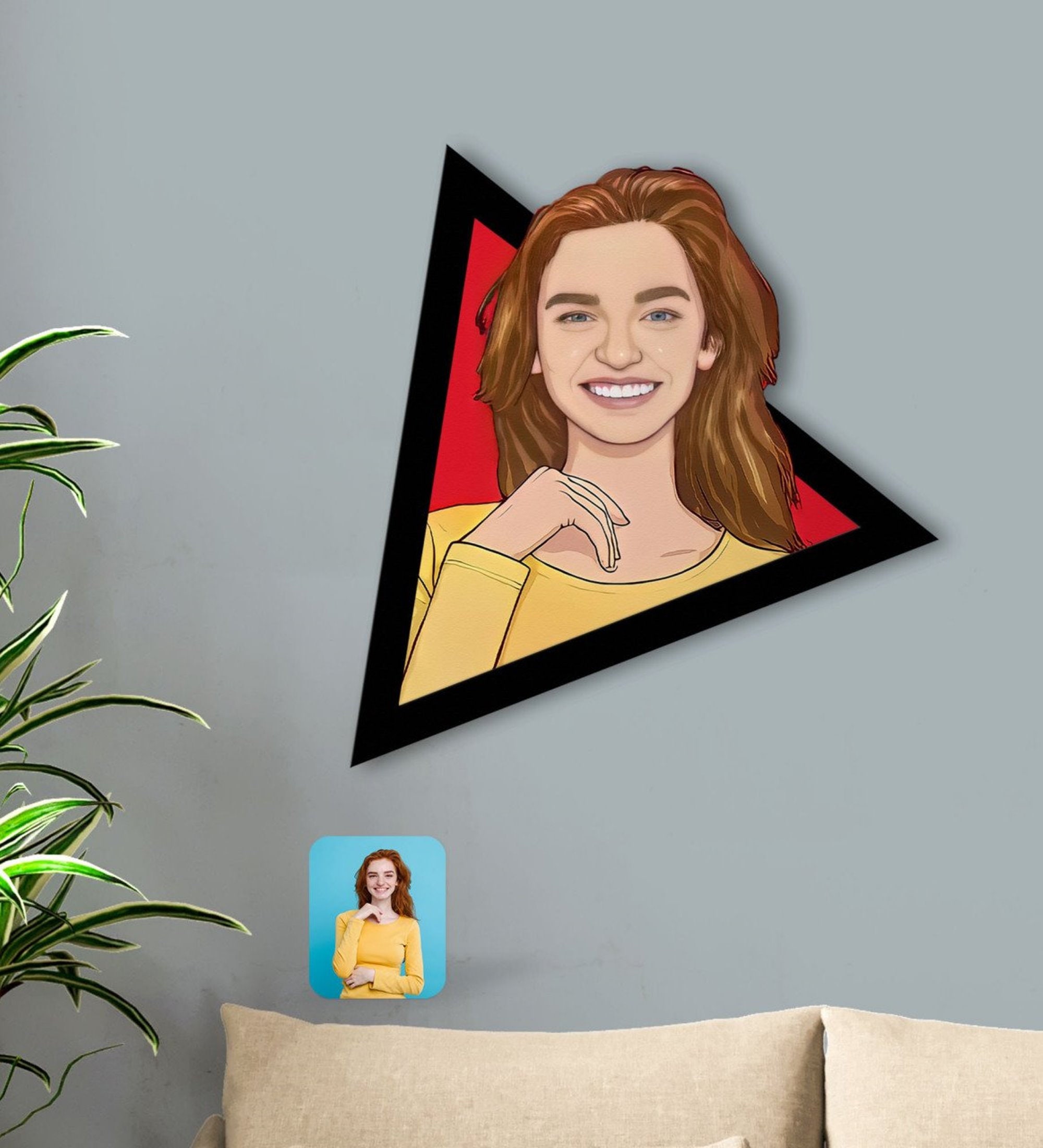 Personalized Cartoon Couple Wooden Wall Art Custom Cartoon Etsy UK