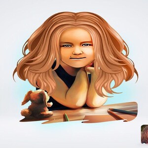 Personalized Cartoon Illustration - Digital Downloadable File - Cartoon Drawing