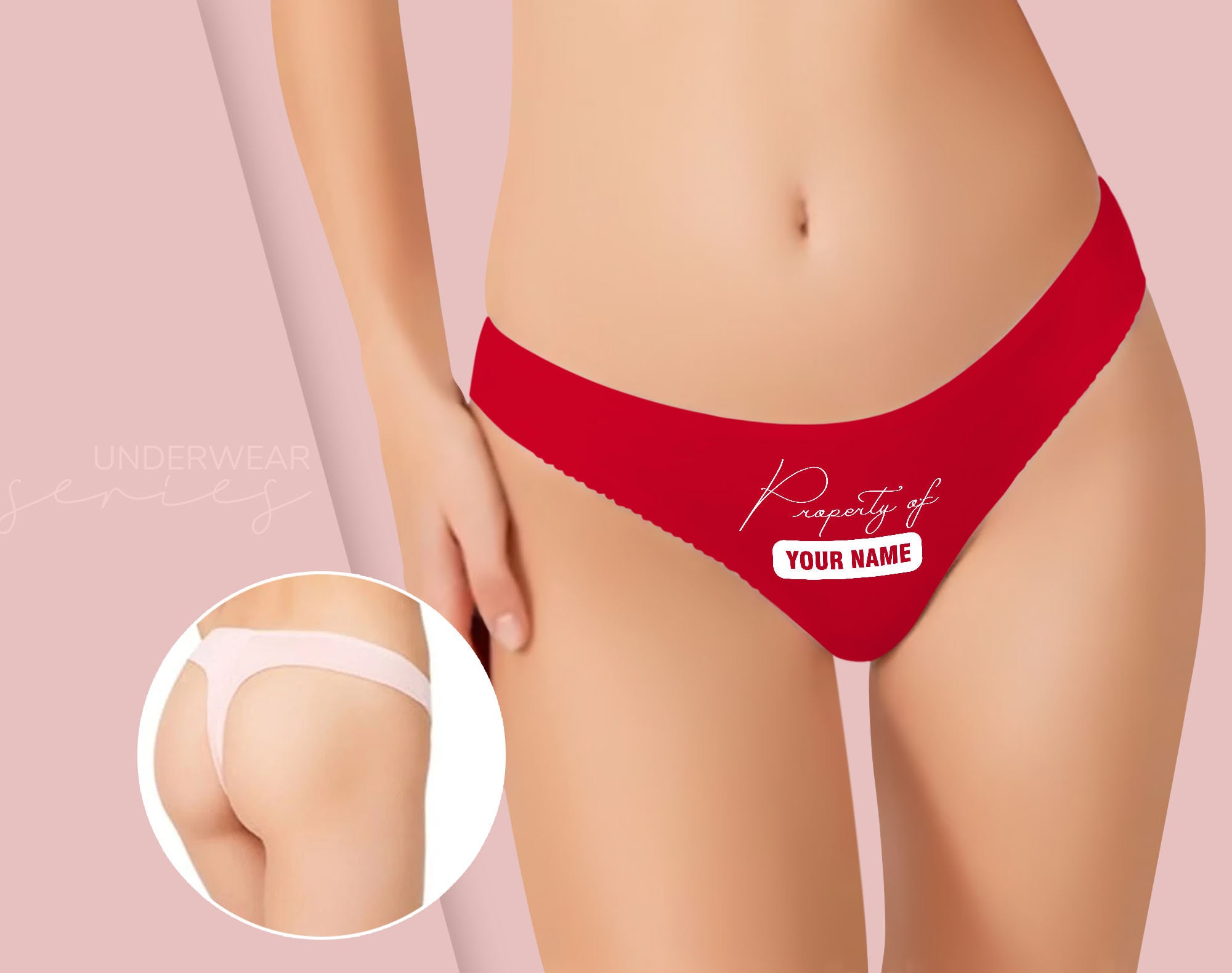 Personalized Naughty Thong Style Panties With Your Name, Custom Panties,  Anniversary, Birthday, Valentines Day Gifts, Gift for Her 