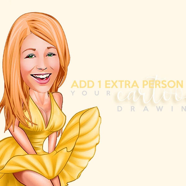 Custom Digital Order - Add 1 Extra Person to Your Cartoon Drawing