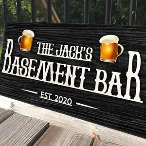 Placa de bar de madeira personalizada, placa de madeira personalizada, placa de madeira personalizada, caverna do homem, pub, decoração de bar, decoração de bar em casa, bar no porão, decoração de parede