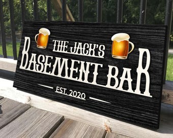 Personalized Wooden Bar Sign, Custom Wood Sign, Personalized Wood Sign, Man Cave, Pub, Bar Decor, Home Bar Decor, Basement Bar, Wall Decor