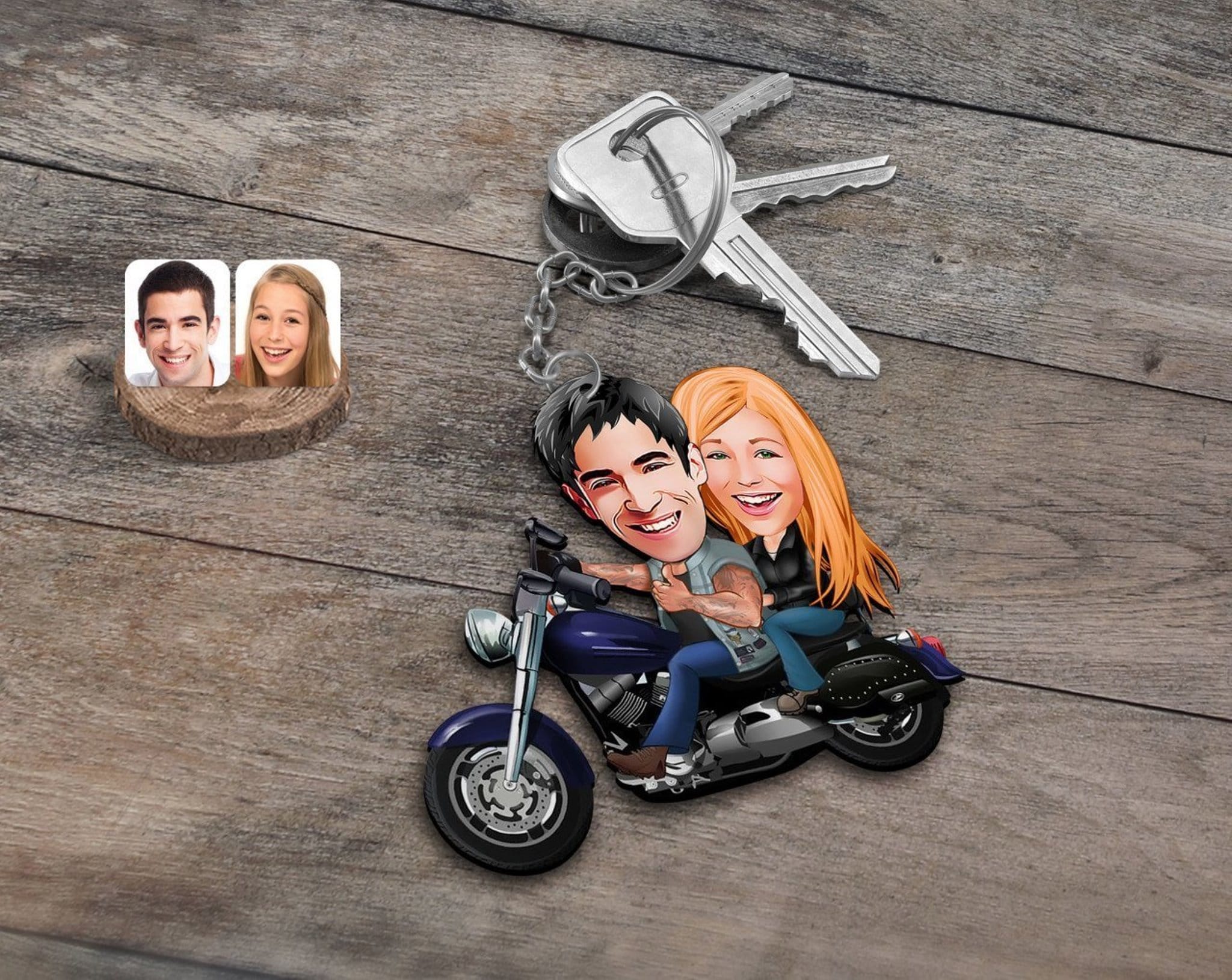 Biker Motorcycle Racing Personalized Keychain - yeetcat